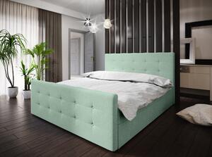 Boxspringová manželská postel VASILISA COMFORT 1 - 200x200, světle zelená