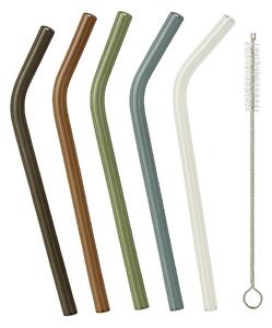 Skleněná brčka barevná Trebonn SplitGlass, 5 ks