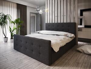 Boxspringová manželská postel VASILISA COMFORT 1 - 160x200, antracitová