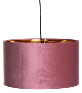 Moderní závěsná lampa růžová se zlatem 40 cm - Rosalina