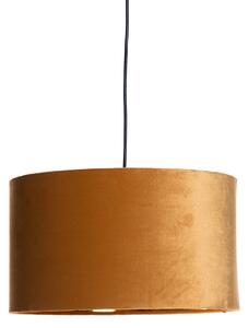 Moderní závěsná lampa žlutá se zlatem 40 cm - Rosalina