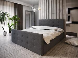 Boxspringová manželská postel VASILISA COMFORT 1 - 180x200, tmavě šedá