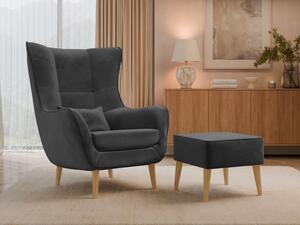 Křeslo Florence s podnožkou, Potah: Kronos 22 5903211157783
