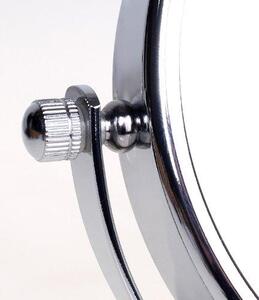 Kosmetické zrcadlo, průměr 20 cm, 5násobné zvětšení, otočné, chromované, vhodné do koupelny