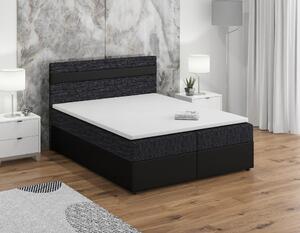 Boxspringová postel s úložným prostorem SISI - 120x200, černá / černá