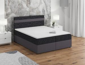 Boxspringová postel s úložným prostorem SISI - 120x200, černá / šedá