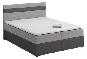 Boxspringová postel s úložným prostorem SISI - 200x200, světle šedá / šedá