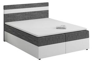 Boxspringová postel s úložným prostorem SISI COMFORT - 200x200, šedá / bílá