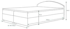 Boxspringová postel s úložným prostorem LIZANA COMFORT - 160x200, vzor 2 / fialová