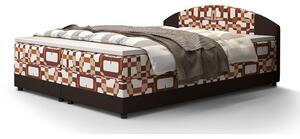 Boxspringová postel s úložným prostorem LIZANA COMFORT - 140x200, vzor 1 / hnědá