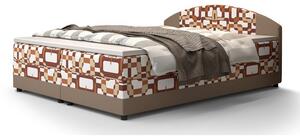 Boxspringová postel s úložným prostorem LIZANA COMFORT - 160x200, vzor 1 / béžová
