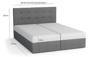 Boxspringová postel s úložným prostorem PURAM - 200x200, béžová