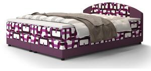 Boxspringová postel s úložným prostorem LIZANA COMFORT - 180x200, vzor 2 / fialová