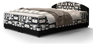 Boxspringová postel s úložným prostorem LIZANA COMFORT - 160x200, vzor 3 / černá