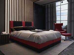 Boxspringová postel s úložným prostorem PIERROT COMFORT - 160x200, černá / červená
