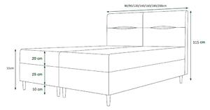 Boxspringová postel s úložným prostorem HENNI - 120x200, šedomodrá