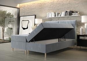 Boxspringová postel s úložným prostorem HENNI - 200x200, popelavá