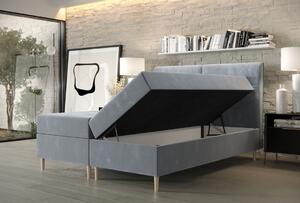 Boxspringová postel s úložným prostorem HENNI COMFORT - 160x200, popelavá