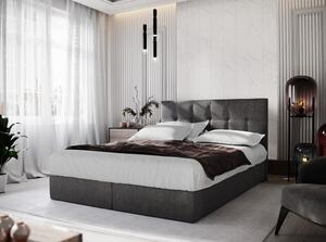 Boxspringová postel s úložným prostorem PURAM COMFORT - 160x200, tmavě šedá