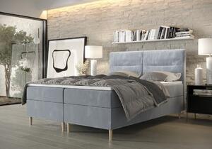Boxspringová postel s úložným prostorem HENNI - 200x200, modrá