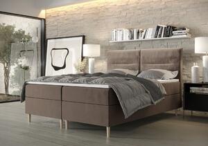 Boxspringová postel s úložným prostorem HENNI - 120x200, mléčná čokoláda