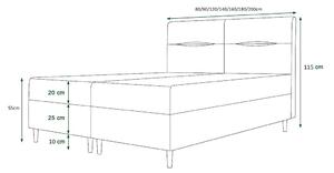 Boxspringová postel s úložným prostorem HENNI COMFORT - 200x200, šedomodrá