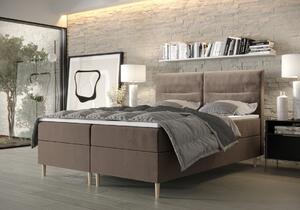 Boxspringová postel s úložným prostorem HENNI COMFORT - 120x200, mléčná čokoláda