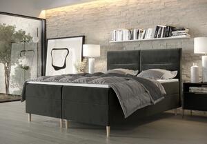 Boxspringová postel s úložným prostorem HENNI COMFORT - 140x200, popelavá