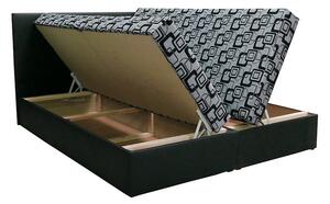 Boxspringová postel s úložným prostorem DANIELA COMFORT - 160x200, černá / šedá
