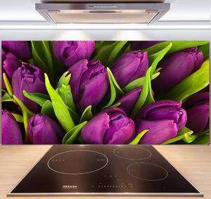 Panel do kuchyně Fialové tulipány pl-pksh-140x70-f-89975331