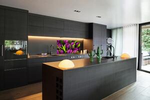 Panel do kuchyně Fialové tulipány pl-pksh-140x70-f-89975331