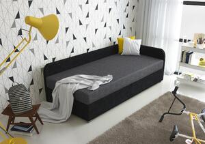 Jednolůžková čalouněná postel VALESKA - 100x200, pravá, šedá / černá
