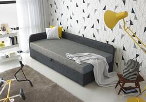 Jednolůžková čalouněná postel VALESKA - 100x200, levá, světle šedá / šedá