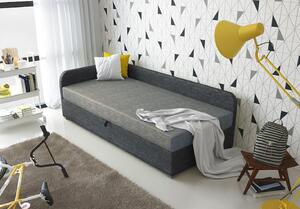 Jednolůžková čalouněná postel VALESKA COMFORT - 90x200, levá, světle šedá / šedá