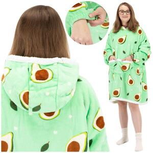 Mikinová deka Oversize s kapucí SPRINGOS HA7571 zelená
