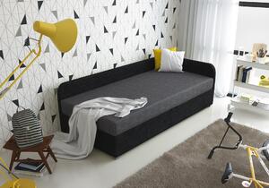 Jednolůžková čalouněná postel VALESKA COMFORT - 100x200, pravá, šedá / černá