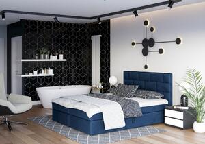 Boxspringová postel s úložným prostorem WALLY COMFORT - 200x200, modrá