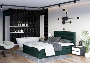 Boxspringová postel s úložným prostorem WALLY COMFORT - 160x200, zelená