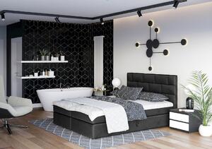 Boxspringová postel s úložným prostorem WALLY - 200x200, černá