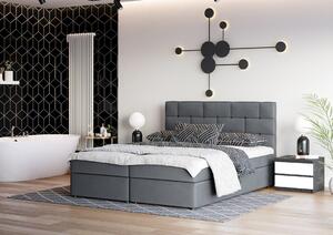Boxspringová postel s úložným prostorem WALLY COMFORT - 200x200, tmavě šedá