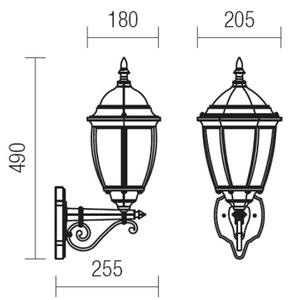 Redo 9604 - Venkovní nástěnná lampa SEVILLA 1xE27/42W/230V IP44 zlatá/patina
