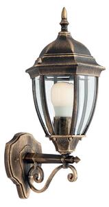 Redo 9604 - Venkovní nástěnná lampa SEVILLA 1xE27/42W/230V IP44 zlatá/patina
