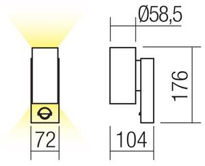 Redo 9453-LED Venkovní nástěnné svítidlo se senz. VINCE 2xLED/3W/230V IP54 antr
