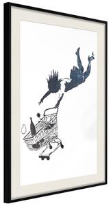 Artgeist Banksy: Shop Until You Drop Velikosti (šířkaxvýška): 20x30, Finální vzhled: Černý rám s paspartou