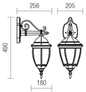 Redo 9605 - Venkovní nástěnná lampa SEVILLA 1xE27/42W/230V IP44 zlatá/patina