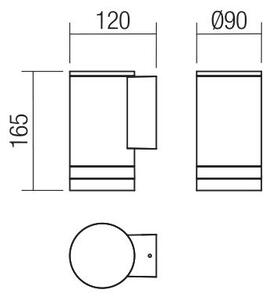Redo 90517 - Venkovní nástěnné svítidlo CARGO 1xGU10/28W/230V IP54 antracit