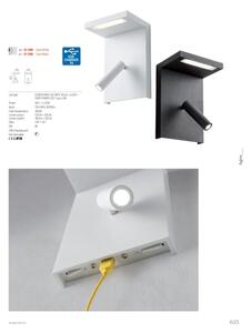 Redo 01-1499 - LED Nástěnné bodové svítidlo AGOS LED/6W/230V + LED/3,2W USB bílá