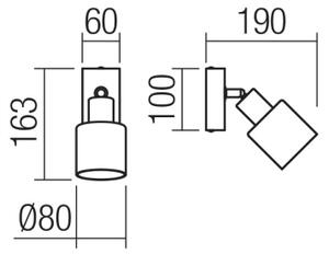 Redo 01-3984 - Nástěnné bodové svítidlo ROTIS 1xE14/15W/230V