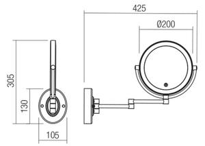 Redo 01-3087 -LED Stm kosmetické zrcátko SELFIE LED/7W/230V 3000/4000/6000K bílá