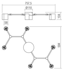 Redo 01-4048 - Bodové svítidlo WEBB 6xGU10/10W/230V černá